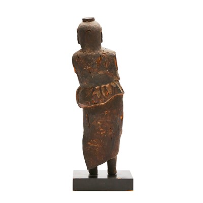 Lot 65 - A Japanese Buddhist carved wood figure of Fudo Myo-o, Edo period