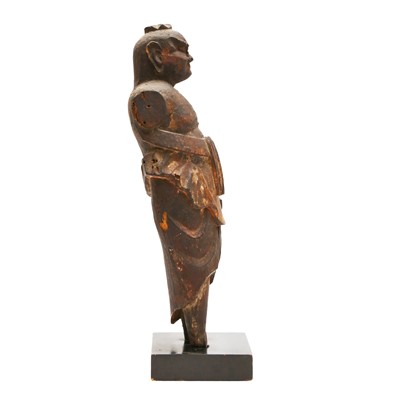 Lot 65 - A Japanese Buddhist carved wood figure of Fudo Myo-o, Edo period