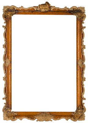 Lot 255 - 19th Century English burr, walnut and composition cushion moulded frame