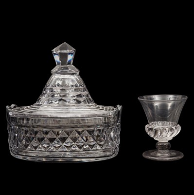 Lot 105 - A George III cut glass butter dish