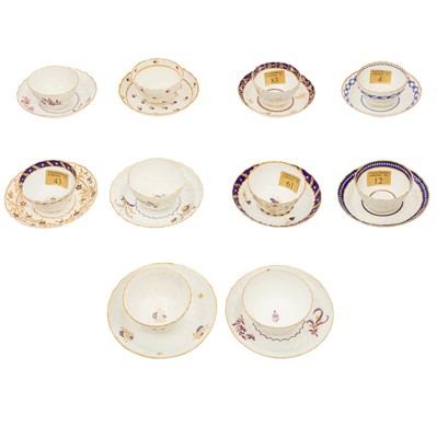 Lot 68 - Worcester porcelain, ten tea bowls and saucers, circa 1751-1840