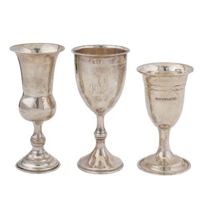 Lot 542 - A George V sterling silver kiddish cup, London 1931 by Morris Salkind
