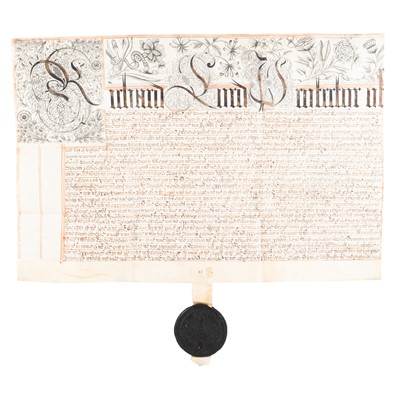 Lot 477 - [Cromwell (Richard)].- Indenture with Great Seal of the Commonwealth