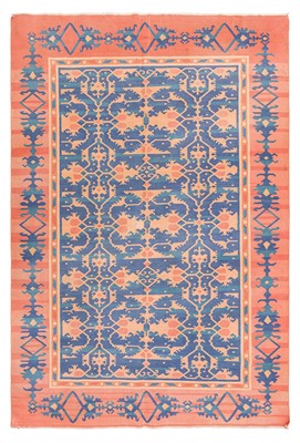 Lot 101 - An unusual fine Indian cotton Dhurrie with Lotto design, India, approx: 275cm. x 189cm