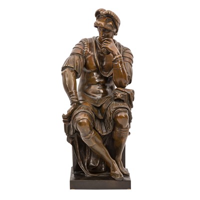 Lot 124 - After Michelangelo, bronze figure of Lorenzo de Medici
