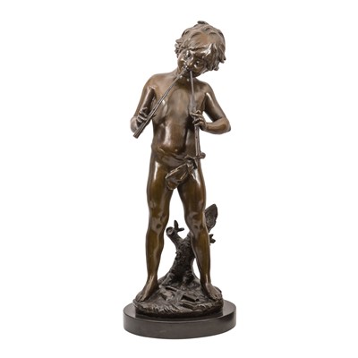 Lot 145 - After Auguste Moreau (French, 1834-1917), A Bronze Figure of a Young Boy