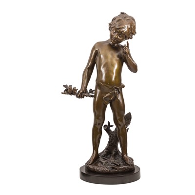 Lot 142 - After Auguste Moreau (French, 1834-1917), A Bronze Figure of a Young Boy