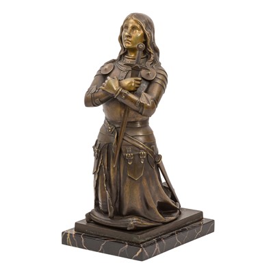 Lot 147 - After Leon Pilet (French, 1836-1917), bronze figure of Joan of Arc