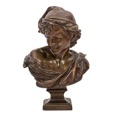 Lot 135 - Jean Baptiste Carpeaux (French, 1827-1875), bronze bust of 'Le Rieur Napolitain'