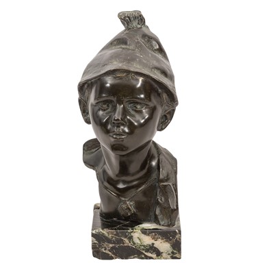 Lot 140 - Giovanni De Martino (Neapolitan, 1870-1938), bronze bust of a young boy