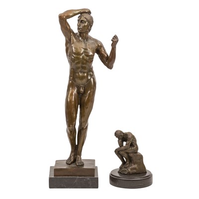 Lot 146 - After Auguste Rodin (French, 1840-1917), two bronze figures