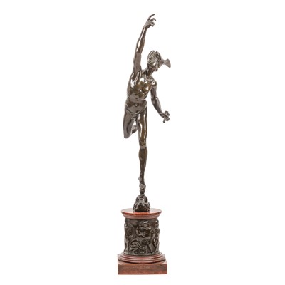 Lot 54 - After Giambologna (Italian, c.1529-1608), 19th century bronze figure of Hermes