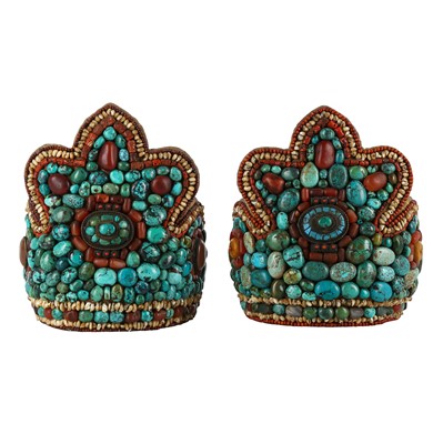 Lot 543 - Two Tibetan ritual headdresses, perak, 19th century