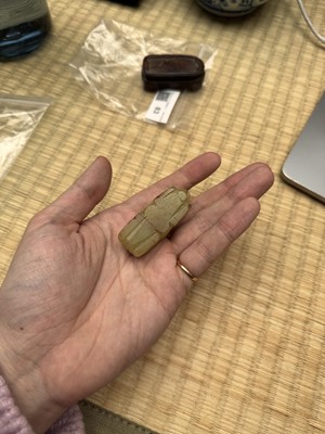 Lot 83 - A Chinese yellow jade carving of a camel, Qing dynasty