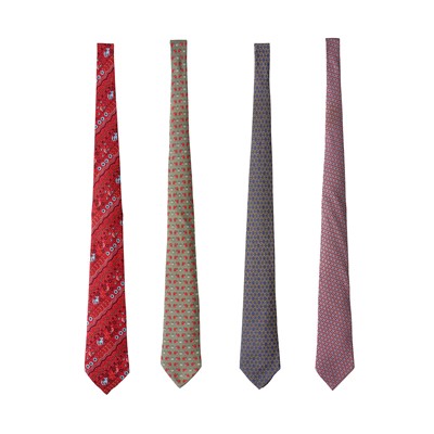 Lot 433 - Hermes Four Mixed Silk Ties