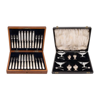 Lot 567 - A cased set of four Victorian sterling silver salts, London 1891 by Thomas Bradbury and Son