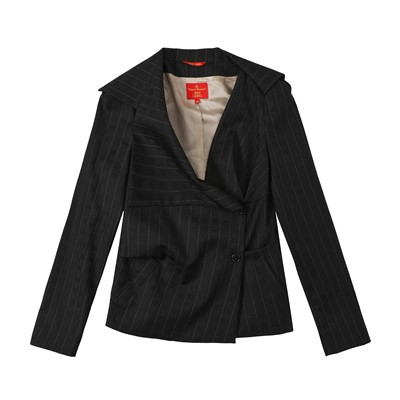 Lot 519 - Vivienne Westwood Black Wool Pinstripe Blazer - Size 46