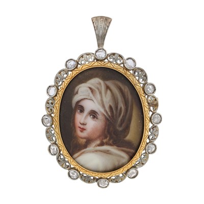 Lot 141 - A portrait diamond brooch/pendant, mid 19th century