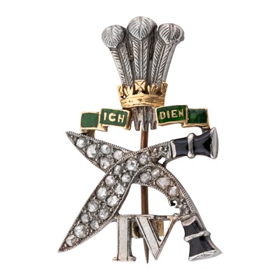 Lot 383 - A 4th Gurkha Rifles regimental sweetheart diamond brooch