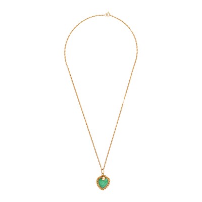 Lot 101 - A green quartz pendant necklace