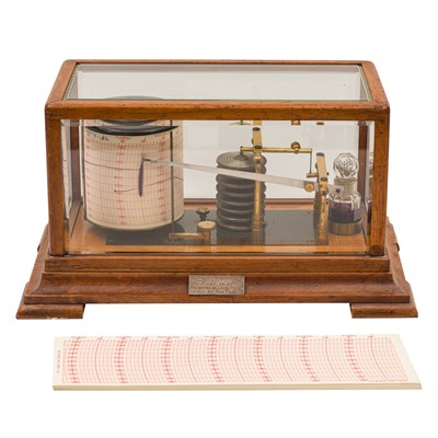 Lot 458 - A late Victorian oak cased barograph
