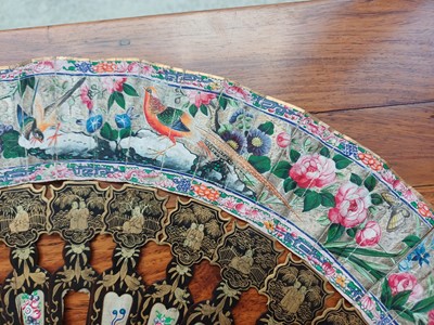 Lot 378 - λ A Chinese export 'figurative' folding fan, Qing dynasty, 19th century