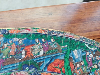 Lot 378 - λ A Chinese export 'figurative' folding fan, Qing dynasty, 19th century
