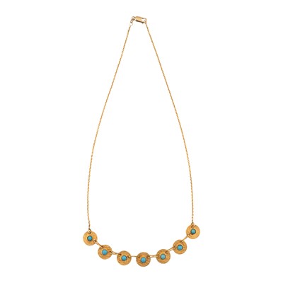 Lot 61 - A synthetic turquoise necklace