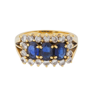 Lot 64 - A sapphire and diamond ring