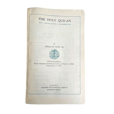 Lot 24 - Abdullah Yusuf Ali The Holy Qur-an: 1938. Inscribed