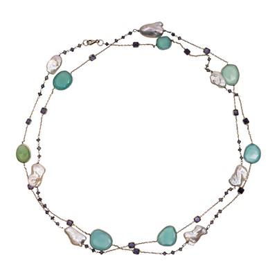 Lot 350 - A gem set and baroque pearl necklace