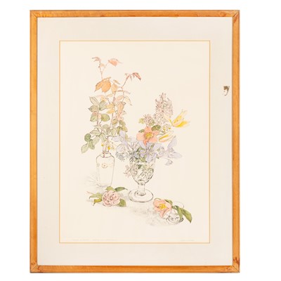 Lot 225 - Whaite (Gillian) 'Flowers in…', series of 11 etchings, watercolours.