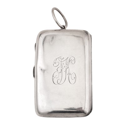 Lot 563 - An Edwardian sterling silver combination cigarette, compact, and vesta case, Birmingham 1909 by Robert Chandler