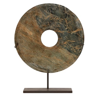 Lot 162 - A large Chinese hardstone disc, bi, probably 20th century