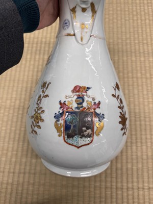 Lot 46 - A Chinese export armorial pitcher for the Spanish market, Qing dynasty, Qianlong period, circa 1770