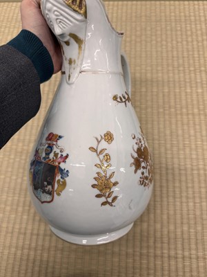 Lot 46 - A Chinese export armorial pitcher for the Spanish market, Qing dynasty, Qianlong period, circa 1770