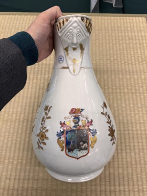 Lot 46 - A Chinese export armorial pitcher for the Spanish market, Qing dynasty, Qianlong period, circa 1770