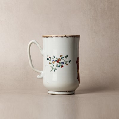 Lot 48 - A Chinese export armorial mug, Qing dynasty, Qianlong period, circa 1755