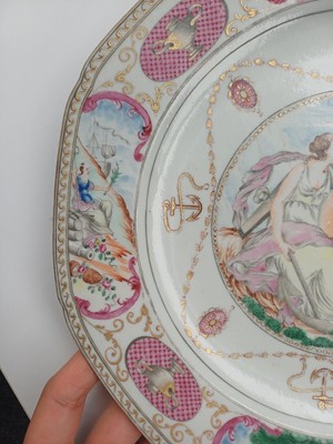 Lot 50 - A rare Chinese export armorial 'Ker-Martin' dish, Qing dynasty, Qianlong period, circa 1790