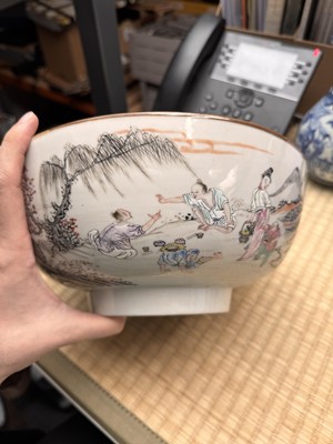 Lot 53 - A Chinese famille-rose 'fishermen' bowl, Qing dynasty, Yongzheng period