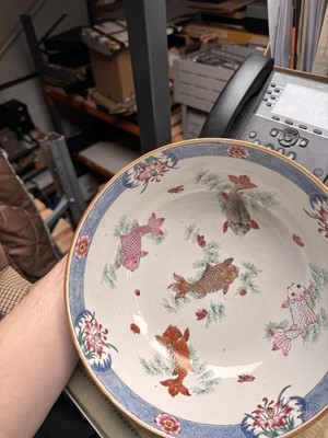 Lot 53 - A Chinese famille-rose 'fishermen' bowl, Qing dynasty, Yongzheng period