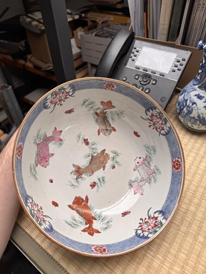 Lot 53 - A Chinese famille-rose 'fishermen' bowl, Qing dynasty, Yongzheng period