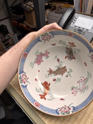Lot 53 - A Chinese famille-rose 'fishermen' bowl, Qing dynasty, Yongzheng period