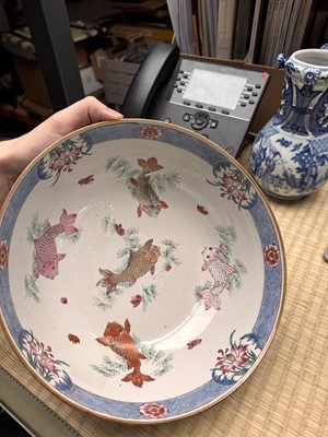 Lot 53 - A Chinese famille-rose 'fishermen' bowl, Qing dynasty, Yongzheng period