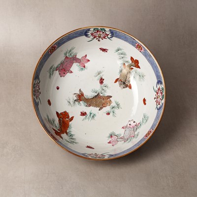 Lot 53 - A Chinese famille-rose 'fishermen' bowl, Qing dynasty, Yongzheng period