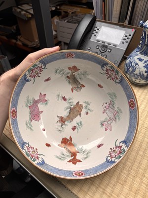 Lot 53 - A Chinese famille-rose 'fishermen' bowl, Qing dynasty, Yongzheng period