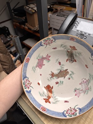 Lot 53 - A Chinese famille-rose 'fishermen' bowl, Qing dynasty, Yongzheng period
