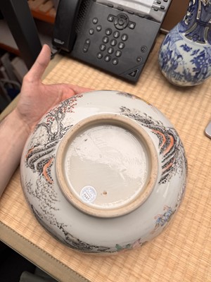 Lot 53 - A Chinese famille-rose 'fishermen' bowl, Qing dynasty, Yongzheng period