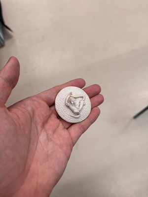 Lot 36 - A rare Chinese biscuit 'double peach' teapot, Qing dynasty, Yongzheng period