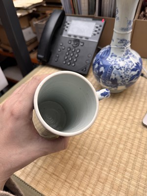 Lot 14 - A fine Chinese blue and white 'scholar' tankard, Ming dynasty, Chongzhen period